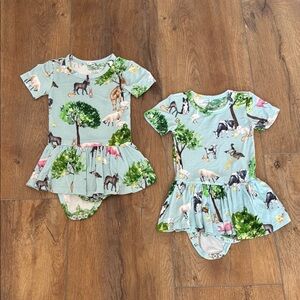 Twin Matching Posh Peanut Twirl Dress 6-12 months